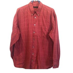 Windsor Lake Red Plaid Flannel Size Large